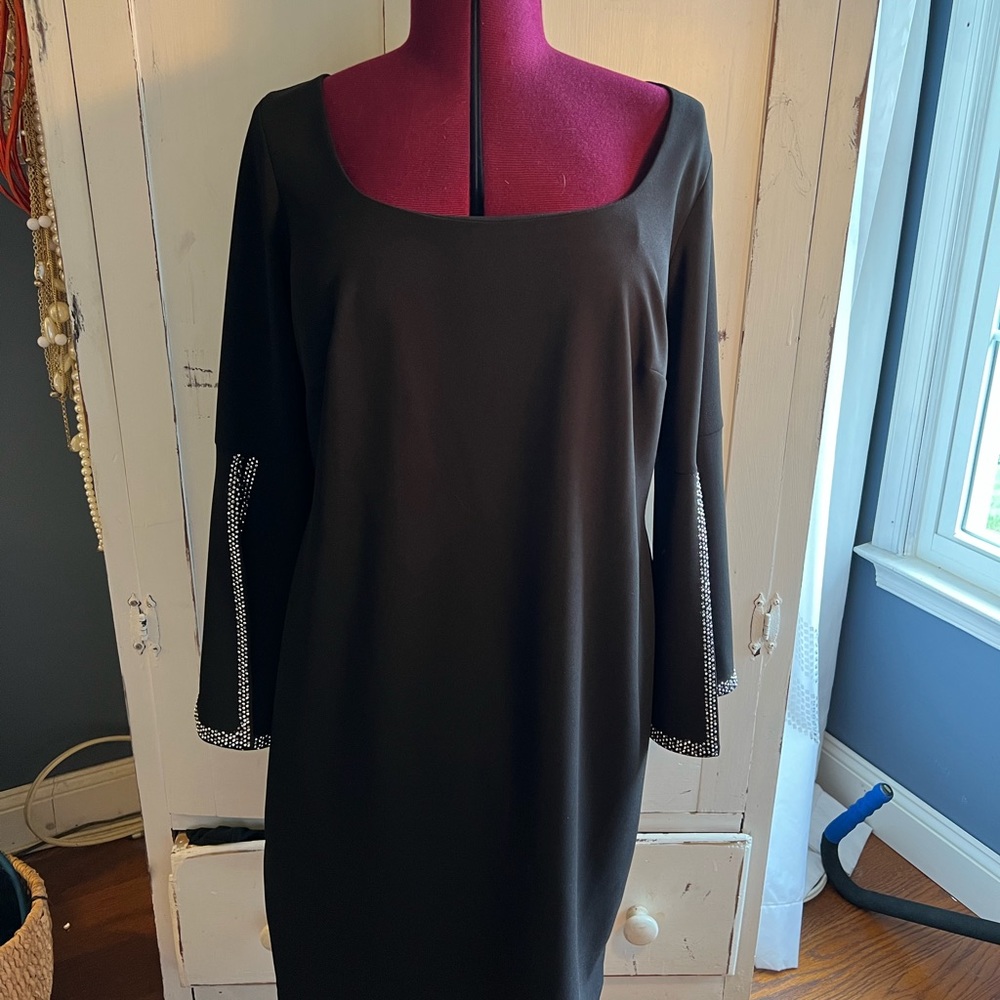 Black Calvin Klein Dress with Rhinestone Detailing